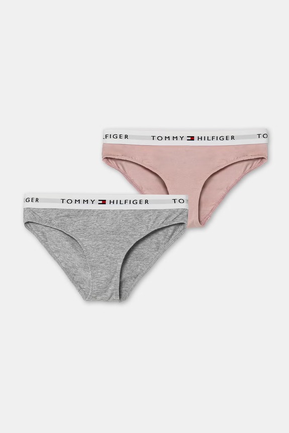 Tommy Hilfiger chiloți full brief pentru copii, din bumbac pachet de 2 roz UG0UG00750.PPY2