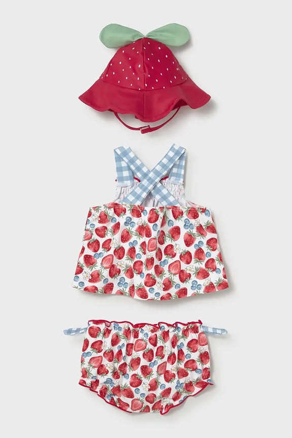 Fete Mayoral Newborn costum de baie din două piese pentru bebeluși 1635.2R.Newborn.PPY2 rosu