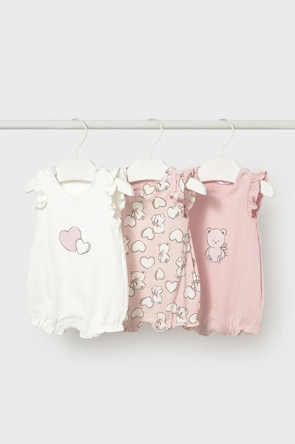 Παιδικά φορμάκια Mayoral Newborn 3-pack σετ ροζ 1731.2U.Newborn.PPY2