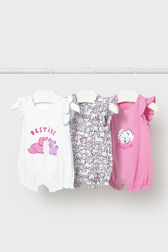 Παιδικά φορμάκια Mayoral Newborn 3-pack σετ ροζ 1731.2U.Newborn.PPY2