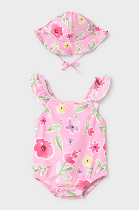 Mayoral Newborn egyrészes baba fürdőruha melltartó merevítő nélkül rózsaszín 1737.2Q.Newborn.PPY2