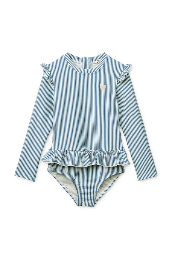 Liewood gyerek hosszú ujjú fürdőruha Sille Seersucker Swimsuit LW19637.PPY2 kék SS26