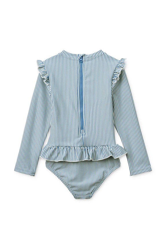 Lány Liewood gyerek hosszú ujjú fürdőruha Sille Seersucker Swimsuit LW19637.PPY2 kék