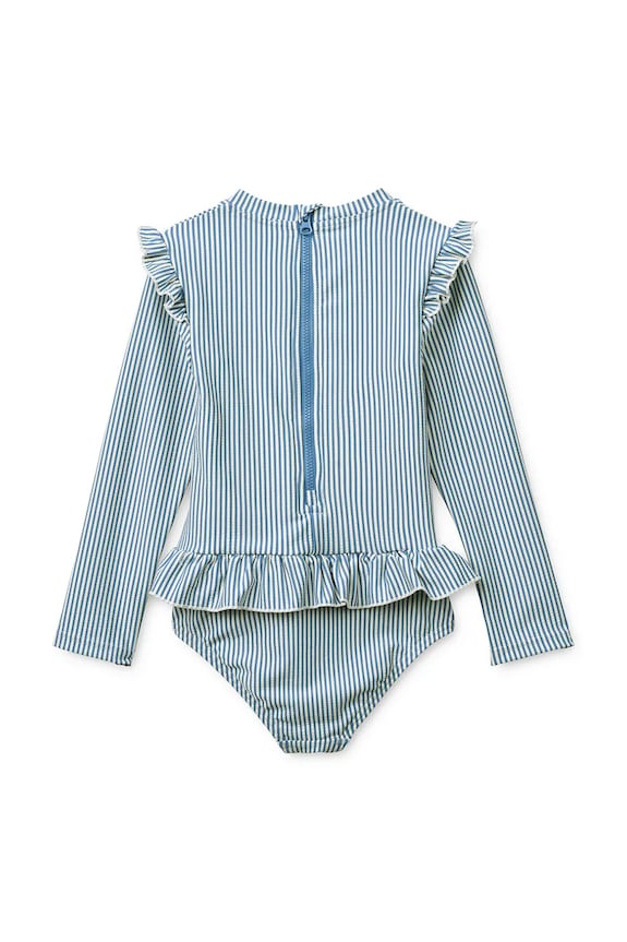 Lány Liewood gyerek hosszú ujjú fürdőruha Sille Seersucker Swimsuit LW19637.PPY2 kék