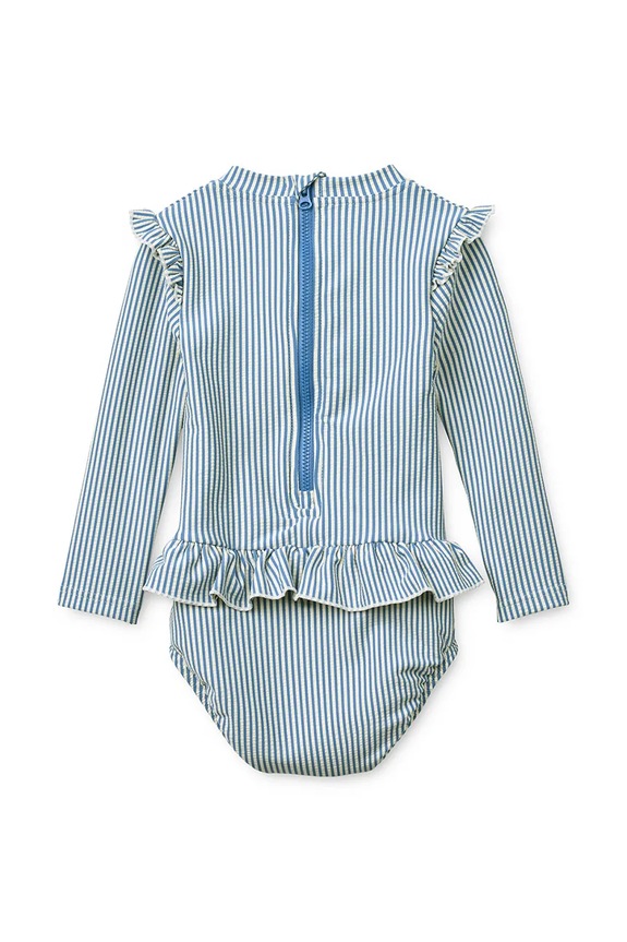 Liewood gyerek egyrészes fürdőruha Sille Baby Seersucker Swimsuit LW20191.PPY2 kék SS26