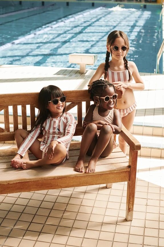 Lány Liewood gyerek kétrészes fürdőruha Dagny Stripe Swim Set LW20663.PPY2 rózsaszín