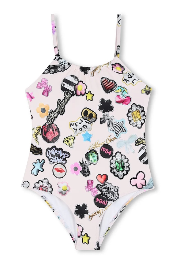 Jednodielne detské plavky Marc Jacobs bez kostíc ružová W60759.114.150