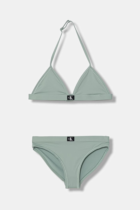 Calvin Klein Jeans strój kąpielowy dwuczęściowy dziecięcy zielony KY0KY00092.PPY2