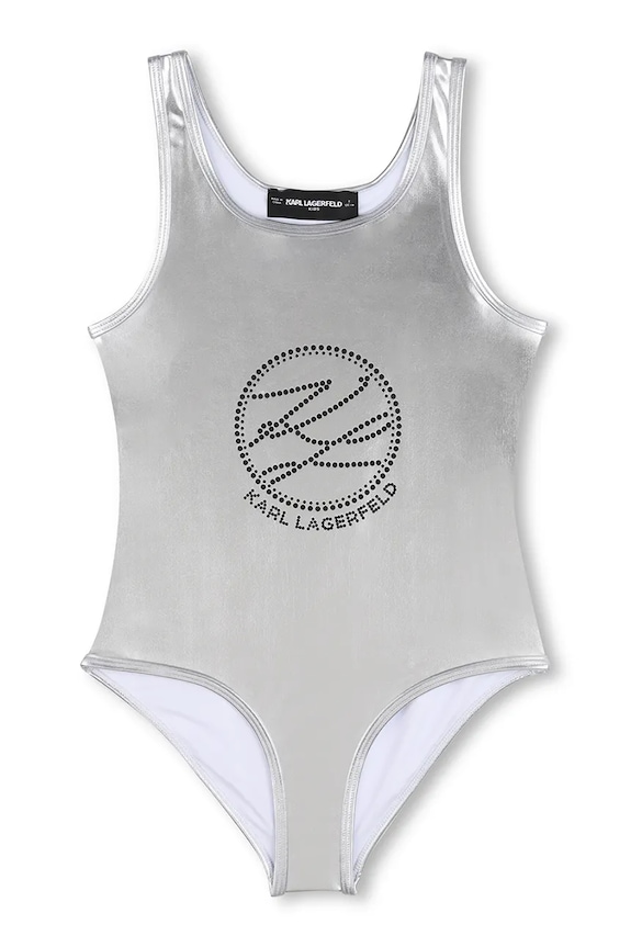 Karl Lagerfeld costum de baie dintr-o bucată pentru copii Z31114.86.108 argintiu SS26