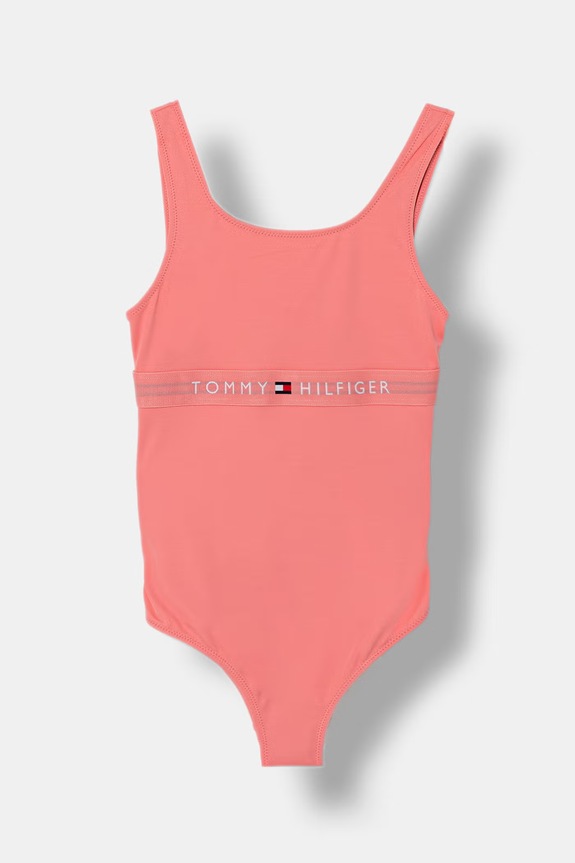 Tommy Hilfiger costum de baie dintr-o singură piesă pentru copii roz UG0UG00822.PPY2