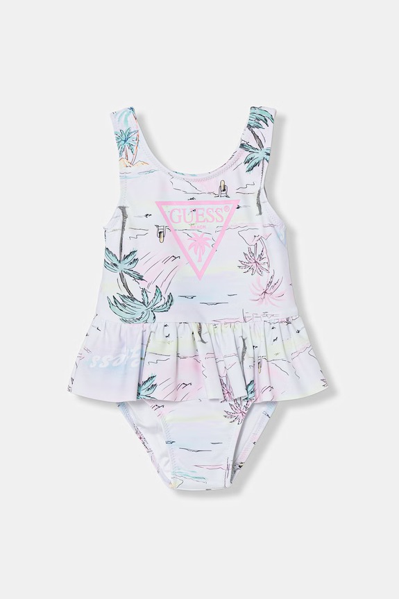 Guess costum de baie dintr-o singură piesă pentru bebeluși alb A6GZ00.MC052.PPY2.M