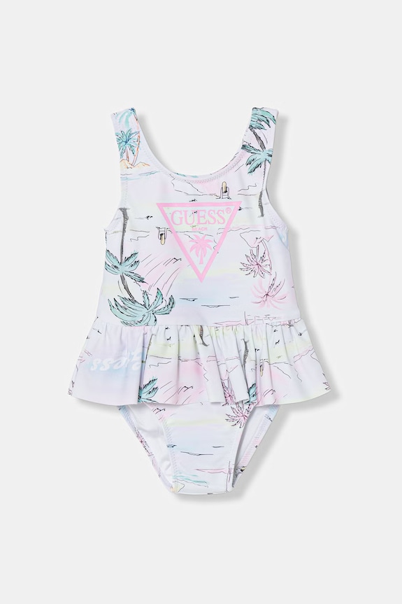 Guess costum de baie dintr-o singură piesă pentru bebeluși alb A6GZ00.MC052.PPY2.M