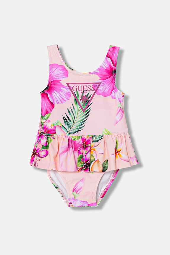 Guess costum de baie dintr-o singură piesă pentru bebeluși roz A6GZ00.MC052.PPY2.M