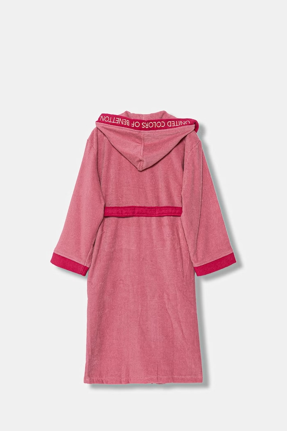 United Colors of Benetton halat de baie din pânză terry pentru copii, din bumbac 64PDR8001.G.G.Stagional roz SS26