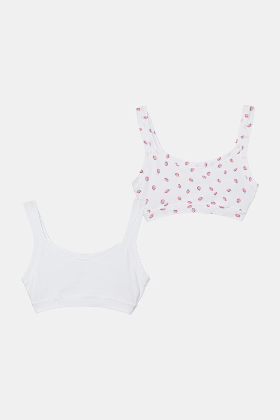 United Colors of Benetton biustonosz dziecięcy bawełniany 2-pack biały 3RDW0R00A.G.Stagionale