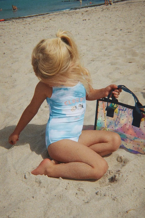Konges Sløjd jednodielne plavky detské CLOUDY SWIMSUIT GRS modrá KS105316.PPY2