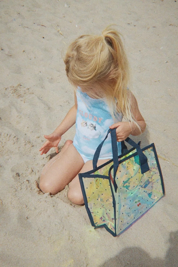 Konges Sløjd jednodielne plavky detské CLOUDY SWIMSUIT GRS KS105316.PPY2 modrá