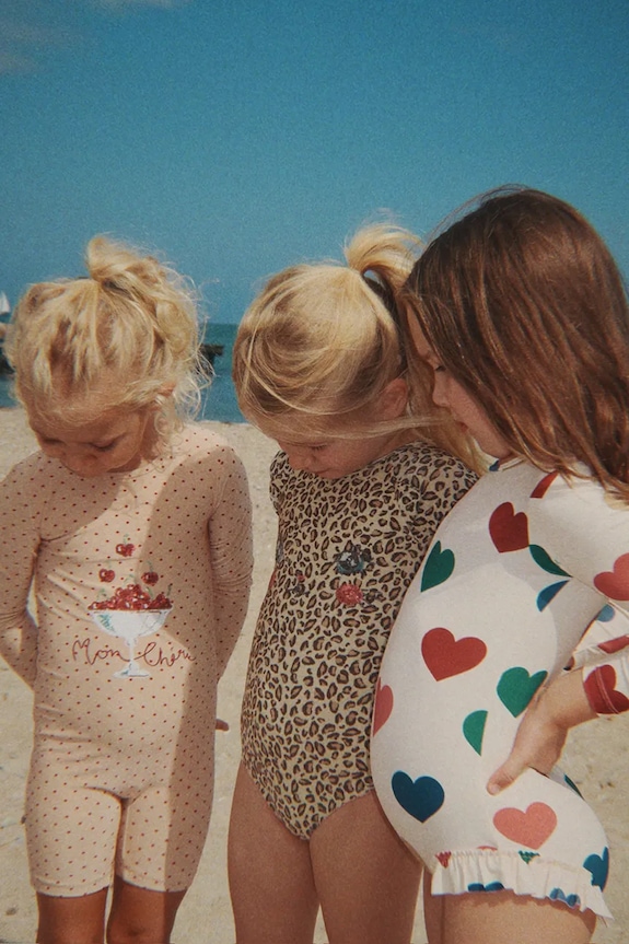 Konges Sløjd jednodielne plavky detské MANUCA LS SWIMSUIT KS105466.PPY2 béžová