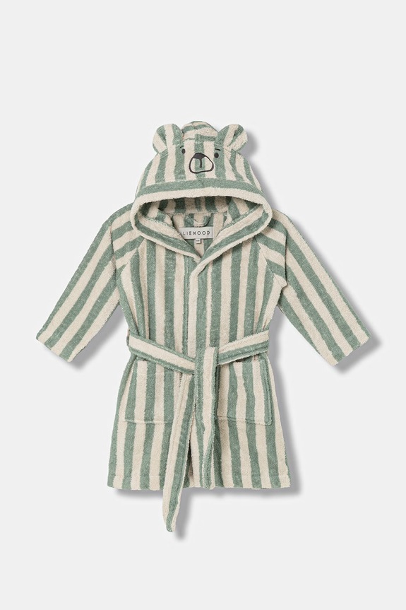 Liewood szlafrok bawełniany dziecięcy Lily Bathrobe Planet friendly zielony LW20667.PPY2