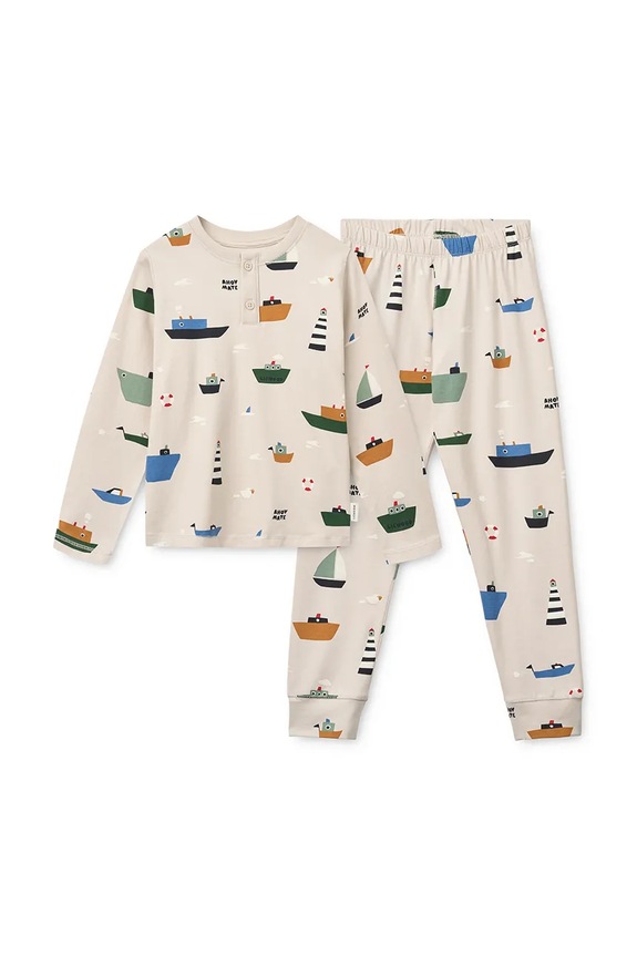 Detské pyžamo Liewood Wilhelm Printed Pyjamas Set sada béžová LW20674.PPY2