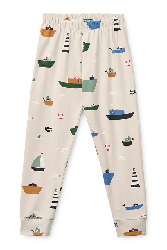 Chlapec Detské pyžamo Liewood Wilhelm Printed Pyjamas Set LW20674.PPY2 béžová