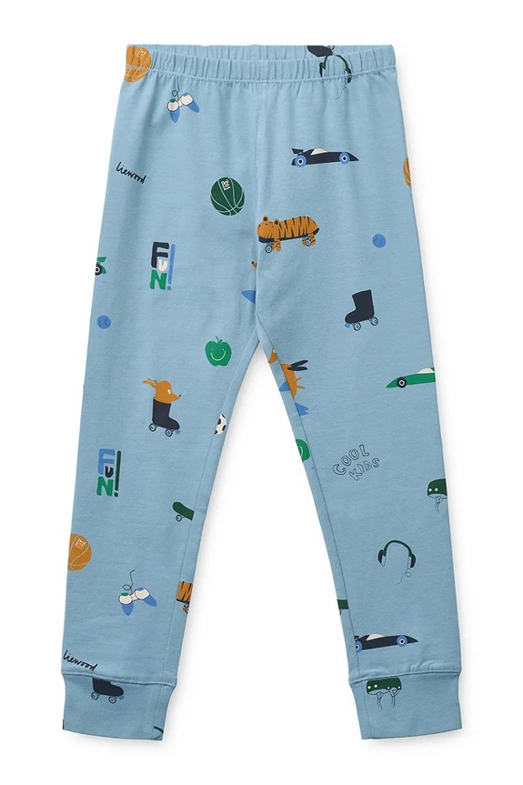 Deklice Otroška pižama Liewood Wilhelm Printed Pyjamas Set LW20674.PPY2 modra