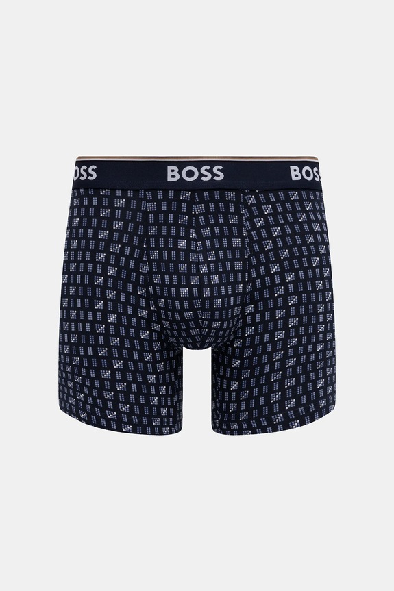 BOSS bokserki męskie z bawełną BoxerBr 3P Power Des 3-pack niebieski 50554438