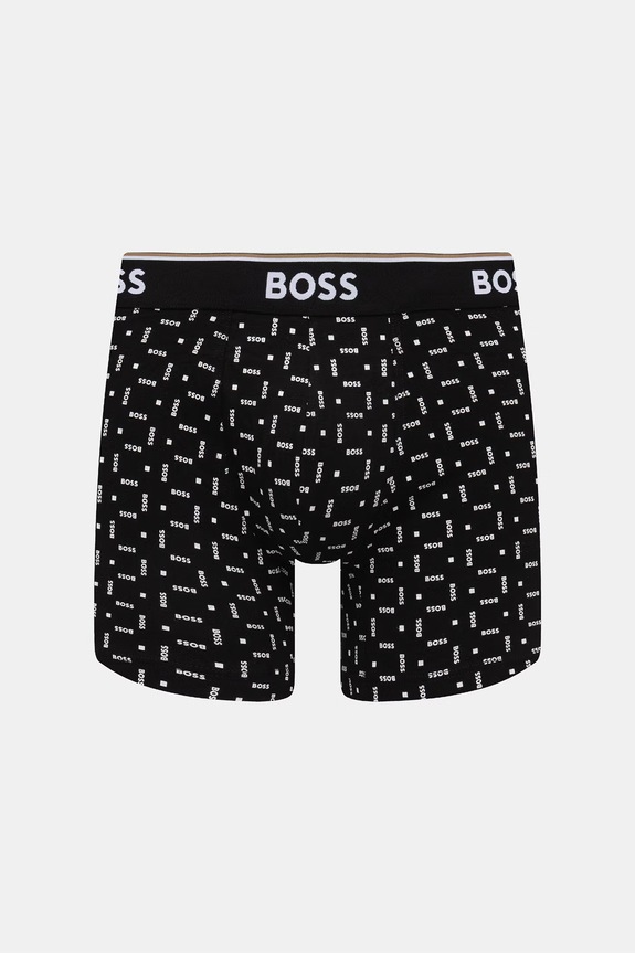 Odzież BOSS bokserki męskie z bawełną BoxerBr 3P Power Des 3-pack 50554438 czarny