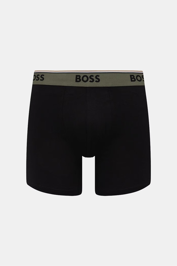 BOSS bokserki męskie z bawełną BoxerBr 3P Power Des 3-pack czarny 50554438