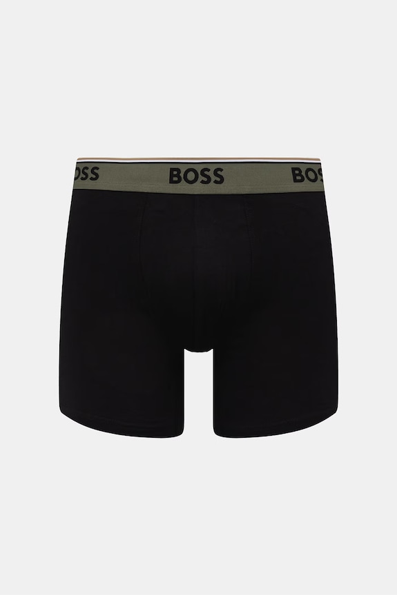BOSS bokserki męskie z bawełną BoxerBr 3P Power Des 3-pack czarny 50554438