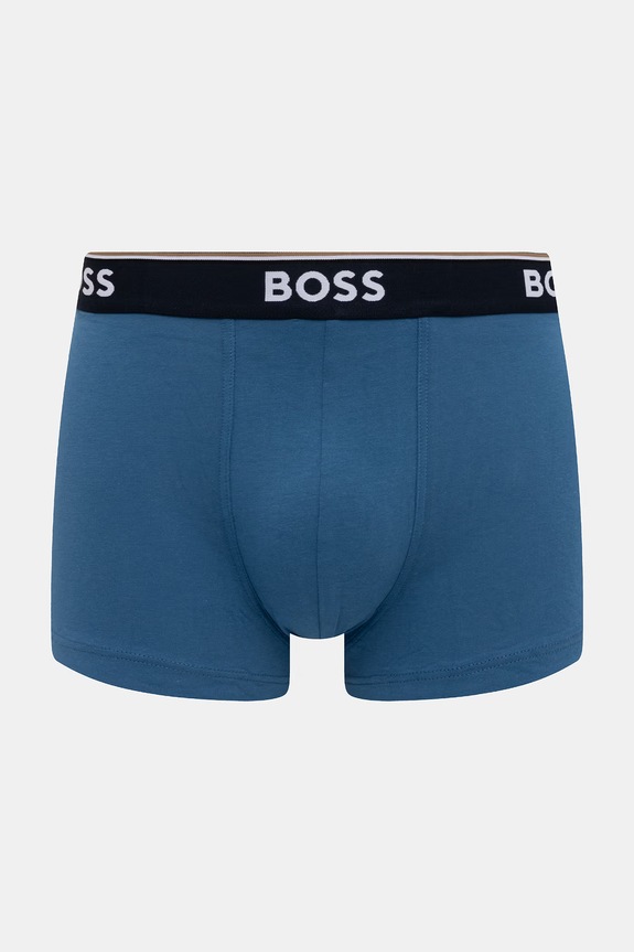 BOSS bokserki męskie bawełniane z elastanem Trunk 3P Power Desig 3-pack niebieski 50554443