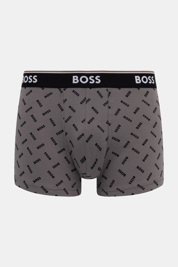 Odjeća BOSS bokserice za muškarce od pamuka s elastanom Trunk 3P Power Desig 3-pack 50554443 siva