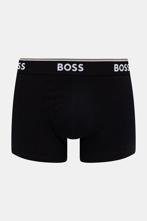 BOSS bokserki męskie bawełniane z elastanem Trunk 3P Power Desig 3-pack 50554443 czarny SS26