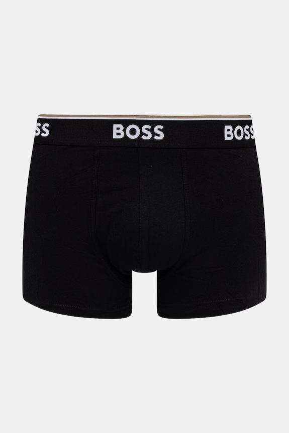 BOSS bokserki męskie bawełniane z elastanem Trunk 3P Power Desig 3-pack 50554443 czarny SS26