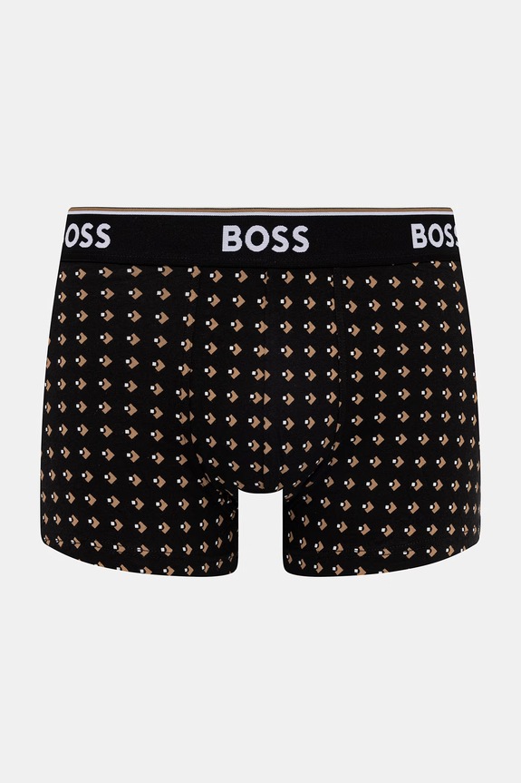 Odzież BOSS bokserki męskie bawełniane z elastanem Trunk 3P Power Desig 3-pack 50554443 czarny