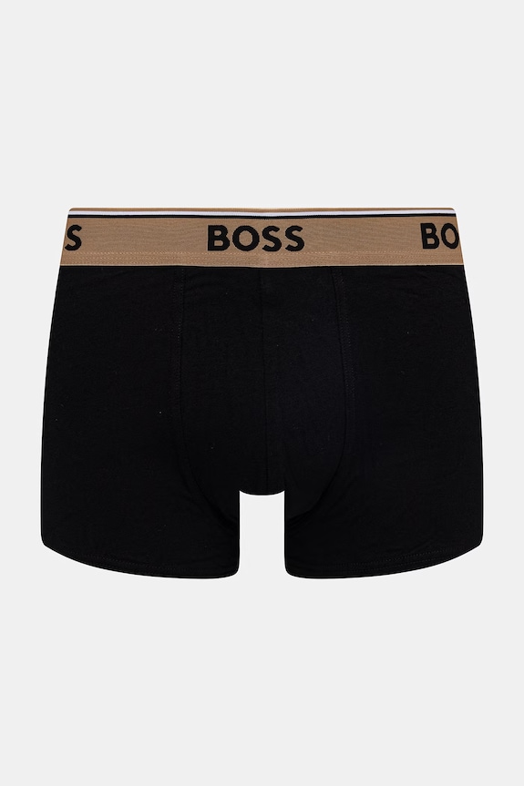 BOSS bokserki męskie bawełniane z elastanem Trunk 3P Power Desig 3-pack czarny 50554443