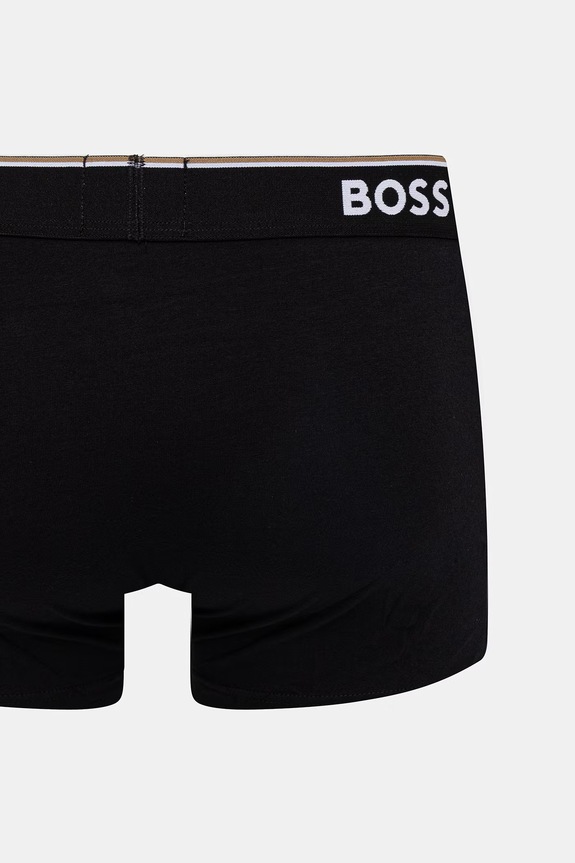 BOSS bokserki męskie bawełniane z elastanem Trunk 3P Power Desig 3-pack 50554443 czarny