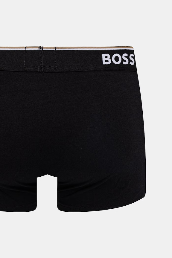 BOSS bokserki męskie bawełniane z elastanem Trunk 3P Power Desig 3-pack 50554443 czarny