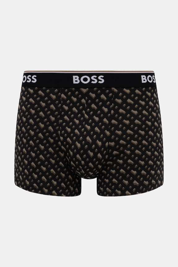 BOSS bokserki męskie bawełniane z elastanem Trunk 3P Power Desig 3-pack 50554443 czarny SS26