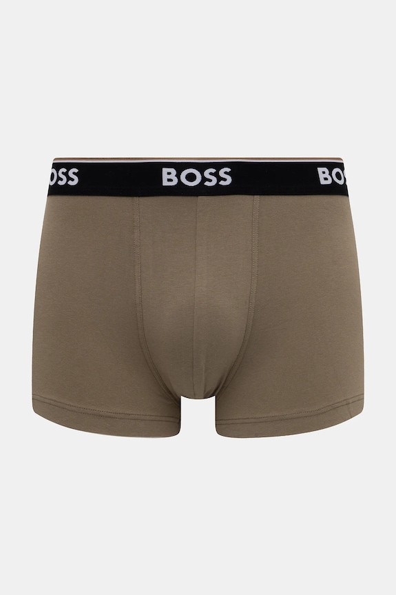Odzież BOSS bokserki męskie bawełniane z elastanem Trunk 3P Power Desig 3-pack 50554443 czarny