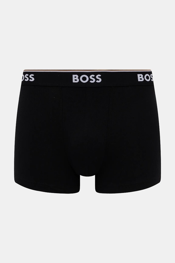 BOSS bokserki męskie bawełniane z elastanem Trunk 3P Power Desig 3-pack czarny 50554443