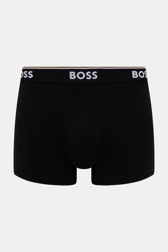 BOSS bokserki męskie bawełniane z elastanem Trunk 3P Power Desig 3-pack czarny 50554443