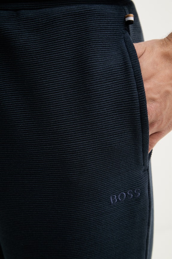 BOSS šortky lounge pánske Rib Shorts tmavomodrá 50527391