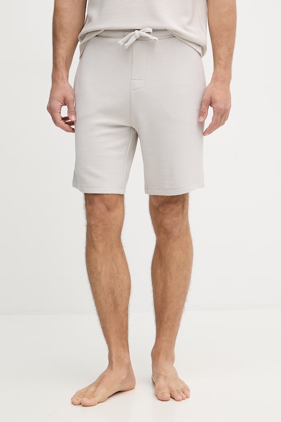 BOSS pantaloni scurți de loungewear bărbătești Rib Shorts gri 50527391