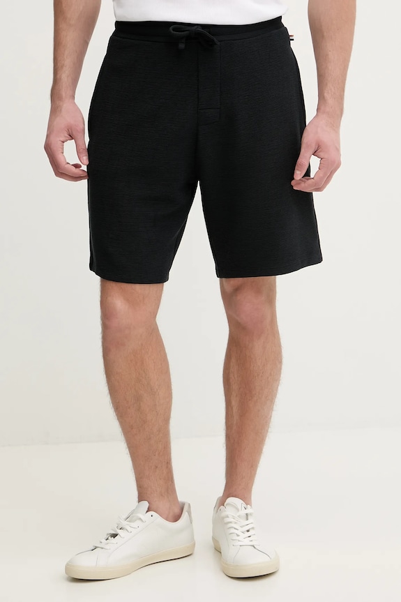 BOSS šortky lounge pánske Rib Shorts s elastanom čierna 50527391