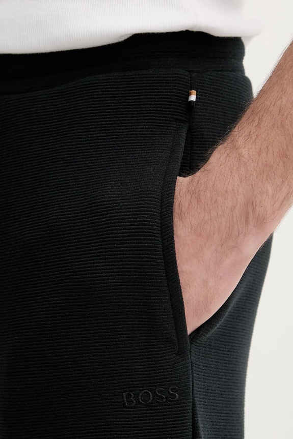 BOSS šortky lounge pánske Rib Shorts čierna 50527391