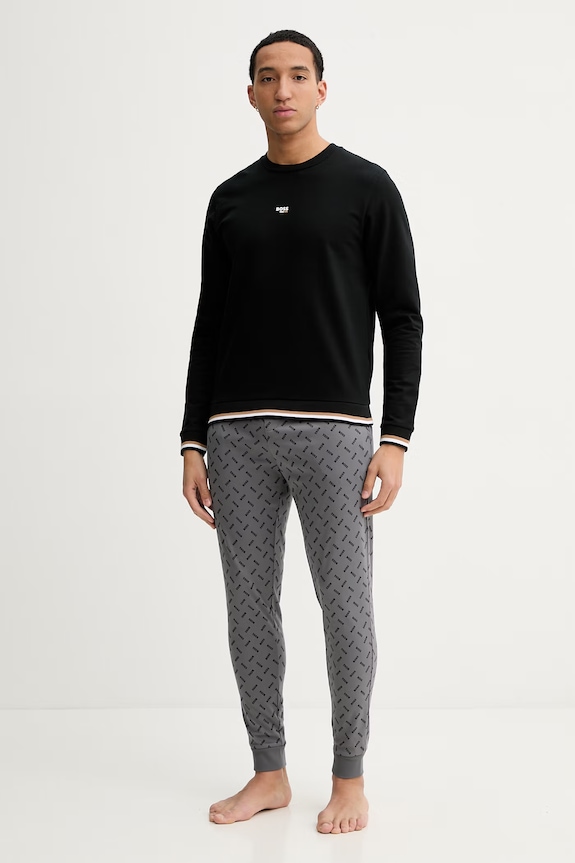 BOSS spodnie piżamowe bawełniane Relax Pants 50557164 szary SS26