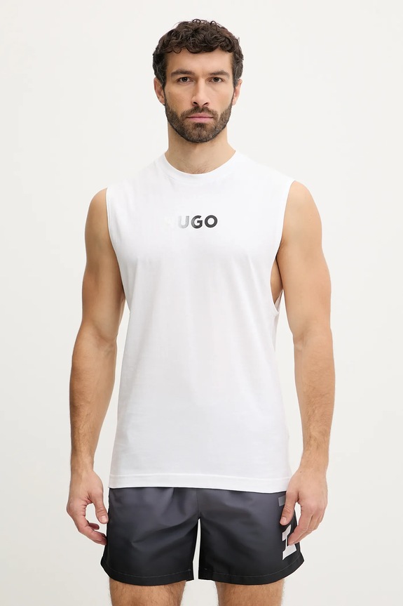 HUGO plážový top pánsky RAY BEACH_TANK_LOOSE biela 50555581