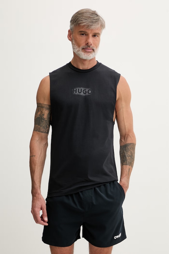 HUGO top de plajă bărbătesc RAY BEACH_TANK_LOOSE negru 50555581