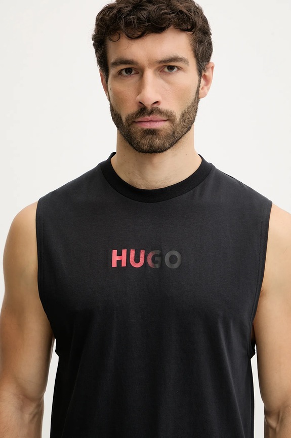 Oblečenie HUGO plážový top pánsky RAY BEACH_TANK_LOOSE 50555581 čierna
